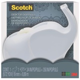 Scotch C43-ELPHT Abroller im Elefantendesign, 1 Rolle Magic Klebeband 19 mm X 8, 89 M C43 Elephant EU, Weiß