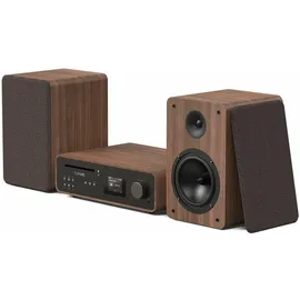 Pure Classic Stereo (Bluetooth, CD Player, Spotify Connect, WLAN, 2x 50 W), Stereoanlage, Braun, Schwarz