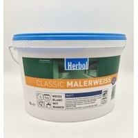 Herbol Classic Malerweiß Wandfarbe matt 5l weiß Klasse 1 (6,28€/1l)