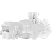 CreaTable CreaTable, Kombiservice Square Weiss, 62-teiliges Geschirrset für 6