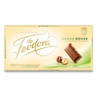 Feodora Chocolade-Tafel Tradition Ganze Nüsse in Vollmilch-Hochfein-Chocolade, 10er Pack (10 x 100 g)