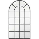 Homcom Wandspiegel Garderobenspiegel 110 x 62cm Flurspiegel mit Metallrahmen Hängespiegel Wohnzimmerspiegel für Schlafzimmer Schwarz Glas, Metall, 65x2.5x110 cm, Spiegel, Wandspiegel