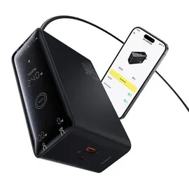 Baseus GaN 3x USB-C USB DC, 240W Smart-Desktop-Schnellladegerät – Schwarz