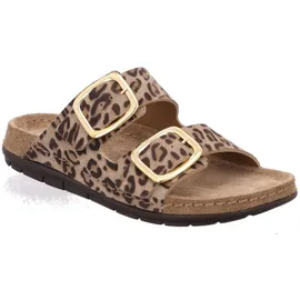 ROHDE Pantolette Leder Zweischnaller mit Leopardenmuster Rodigo-D 5890, Größe:38 EU