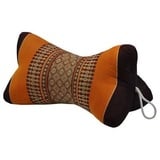 Kapok Thaikissen, Yogakissen, Massagekissen, Kopfkissen, Tantrakissen, Sitzkissen - Braun/Orange (Stern - 18x18x32)