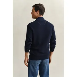 GANT Strickjacke MICRO TEXTURED COTTON ZIP CARDIGAN blau, XL