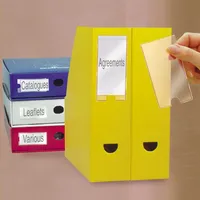 Djois, 10325 - Klebeetikettenhalter, Permanent, 35x102 mm, mit Einlagen, Transparent, 12 Stück, Antistatisch, Polypropylen, Praktisch, Organisation, Büro, Akten, Ordner, Kataloge