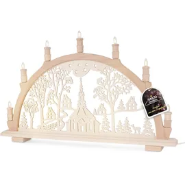 Saico Original LED Schwibbogen Seiffener Kirche mit Dorf