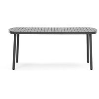 Natur24 Gartentisch Joncols 180 x 90 cm Aluminium Grau Tisch Esstisch
