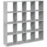 vidaXL Bücherregal Betongrau 137,5x29x137,5 cm Holzwerkstoff