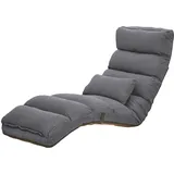 Hti-Living Relaxliege Maribel Polyester 56 x 175 x 0 cm Grau