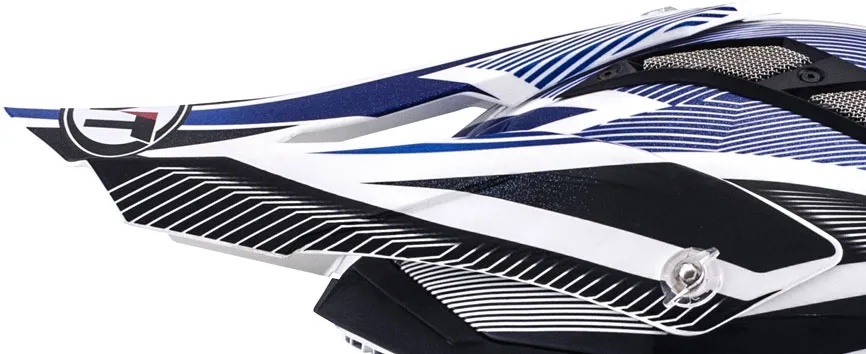 KYT Strike Hawk, peak - Stripe White/Blue