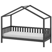 Vipack Hausbett mit Dachaufbau, Kiefer massiv, stabil gebaut«, (B/H/T ca. 210x170x97cm, mit Sprossenumrandung), wahlweise mit oder ohne Bettschublade