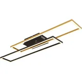 GLOBO LED-Deckenleuchte schwarz gold Metall, Aluminium B/H/T: ca. 60x7,5x80 cm - schwarz,