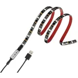 Hama USB-LED-Leuchtband mit integrierter Bedieneinheit, RGB, 1m (00012344) - Schwarz/Rot