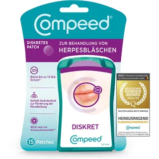 Compeed Herpesbläschen Patch - mit Applikator - für beschleunigte Wundheilung – gegen Herpes im Gesicht - 1x15er Pack