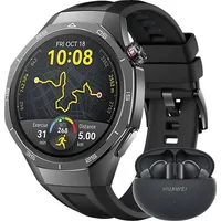 Huawei Watch GT 5 Pro 46 mm Schwarz Fluorelastomer-Armband + FreeBuds 5i