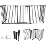 Kaminschutzgitter 5x Ofenschutzgitter Laufgitter Absperrgitter Türschutzgitter Kinder-Sicherung,310x75cm,Schwarz - Swanew