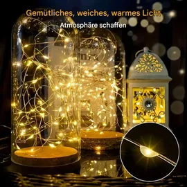 Montegoni LED Lichterkette Kupferdraht 2 m Warmweiß