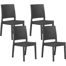 Beliani FOSSANO Gartenstuhl 60 x 60 x 89 cm grau 4 St.