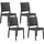 Beliani FOSSANO Gartenstuhl 60 x 60 x 89 cm grau 4 St.