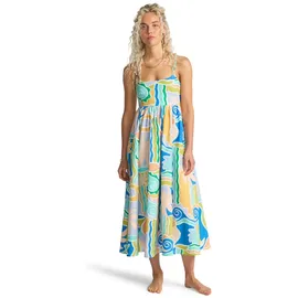 BILLABONG Sommerkleid Midi Blau/Mehrfarbig L