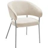 Livetastic Armlehnstuhl, Beige, Holz, Metall, Textil, Pappel, Sperrholz, Rundrohr, 60x81x60 cm, Esszimmer, Stühle, Esszimmerstühle, Armlehnenstühle
