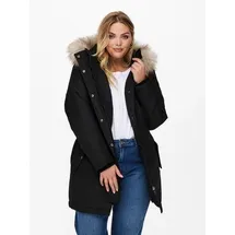 ONLY CARMAKOMA Womens Carirena Parka Coat OTW Anorak, Black, S-42/44, Schwarz, 42-44 Große Größen - 42-44 Große Größen