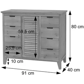 MCW Apothekerkommode 91 x 80 x 40 cm Schwarz
