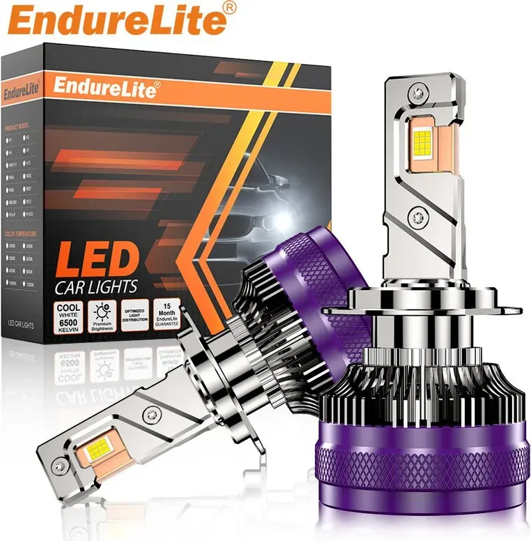 EndureLite K26 H1 Leuchtmittel, 50.000 lm, Pures Weiß 6000 K, Plug & Play, IP68 wasserdicht, Nebelscheinwerfer, 2 Stück