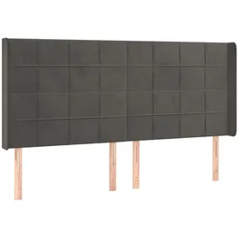 vidaXL Boxspringbett mit Matratze & LED Dunkelgrau 160x200 cm Samt