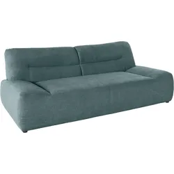 2,5-Sitzer DOMO COLLECTION "Cesena modern, elegant und zeitlos, komfortabel, flache Armlehnen", blau (petrol), B:224cm H:81cm T:109cm, Sofas, fester Sitzkomfort