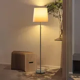 Aigostar Stehlampe mit Pendelschalter, E27 Fassung mit Weiß Lampenschirm, Stehleuchte mit Metallsockel, Moderne Vintage Standleuchten Leselampe für Wohnzimmer, Schlafzimmer