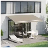 Outsunny Gelenkarmmarkise 395 x 245 x 350 cm beige