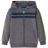 vidaXL Kinder-Kapuzenpullover mit Reißverschluss Dunkelblau Melange 104