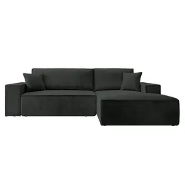 Selsey Farese - Ecksofa mit Schlaffunktion, Cordbezug, schwarz ¦ Maße (cm): B: 267 H: 85