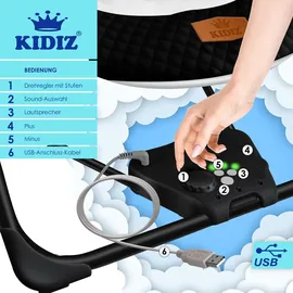 Kidiz KIDIZ® Babywippe Babyschaukel mit 5 Geschwindigkeitseinstellungen zusammenklappbarer Baby Wippe Schaukel Babyhochstuhl mit Spielbogen Spielzeugen 5 beruhigende Naturgeräusche neugeborene