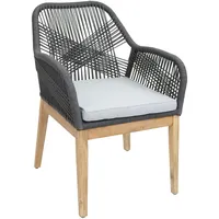 Mendler Gartenstuhl HWC-H56b, Sessel Outdoor Stuhl, wetterfest Seilgeflecht Rope