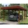 SKANHOLZ Walmdach Carport Spreewald 3,45 x 5,89 m nussbaum mit EPDM-Dach