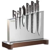 Fomidao Magnetischer Messerhalter, extra großer magnetischer Messerblock aus Edelstahl, ohne Messer, magnetischer Messerhalter, doppelseitiger Magnet-Messer-Aufbewahrungs-Organizer