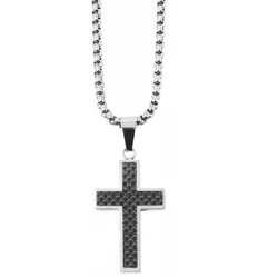 Kette mit Anhänger ADELIA ́S "Neuheit 2025 - Unisex Edelstahl Halskette mit Anhänger Kreuz", silber, kreuz, Halsketten, Damen, unbekannt, Edelstahl