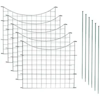 EINFEBEN Teichzaun Gartenzaun 11tlg Set Zaun Teich 5 Zaunelemente und 6 Befestigungsstäben, Welpanauslauf, Metall, Gartenzaun, Freigehege, Teich, Zaun, Gitterzaun (Unterbogen)