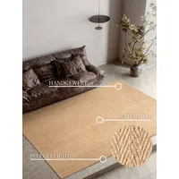 Villeroy & Boch Mirabelle beige Natur gold), B:160cm H:10mm L:230cm, Jute, Teppiche, Teppich, Jute, Natur, Wohnzimmer, Esszimmer, Schlafzimmer, Fischgrätendesign
