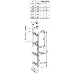 Leiter 90° klappbare gerade Trittleiter - NUOVA RADE - 2 + 2 83 CM