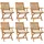 vidaXL Klappbare Gartenstühle mit Kissen 39 x 38 x 26 cm creme 6 St.