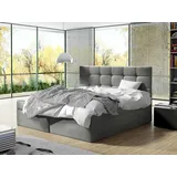 Mirjan24 Boxspringbett Luanda, Doppelbett mit zwei Bettkästen und Topperr, Continentalbett, Polsterbett, Amerikanisches Bett, Ehebett, (Farbe: Manila 16, Größe: 140x200 cm)