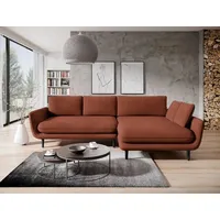 DOMO-HOME Ecksofa mit Schlaffunktion SOLANO – Elegantes Skandinavisches Ecksofa 260x167cm| Bettkasten und Holzbeinen für Komfort und Stil | Hoch... - Rot