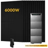 Anker Balkonkraftwerk 6000W Anker SOLIX Solarbank 4 E5000 Pro All-in-One Stromspeicher, (Optional: 0-5 × Anker BP5000 Erweiterungsakku, inkl. Anker Smart Meter Gen 2 und 12 x Sunpro 500W Solarmodule), PV Speicher mit Notstromfunktion