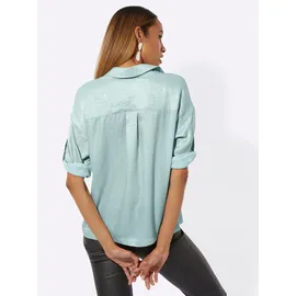 CREATION L Satinbluse kalkmint-silberfarben 40