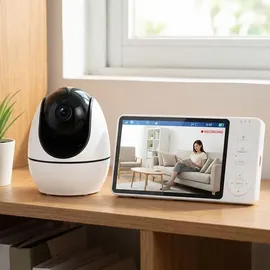 ideoon HD Überwachungskamera mit Monitor Schwarz